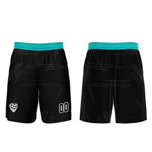 Conjunto personalizado de camiseta de uniforme negra y verde azulada para niños y adultos