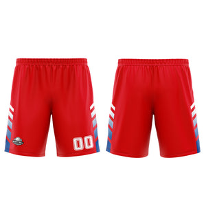 Uniforme de baloncesto personalizado rojo y azul con tu logotipo-nombre y número impresos
