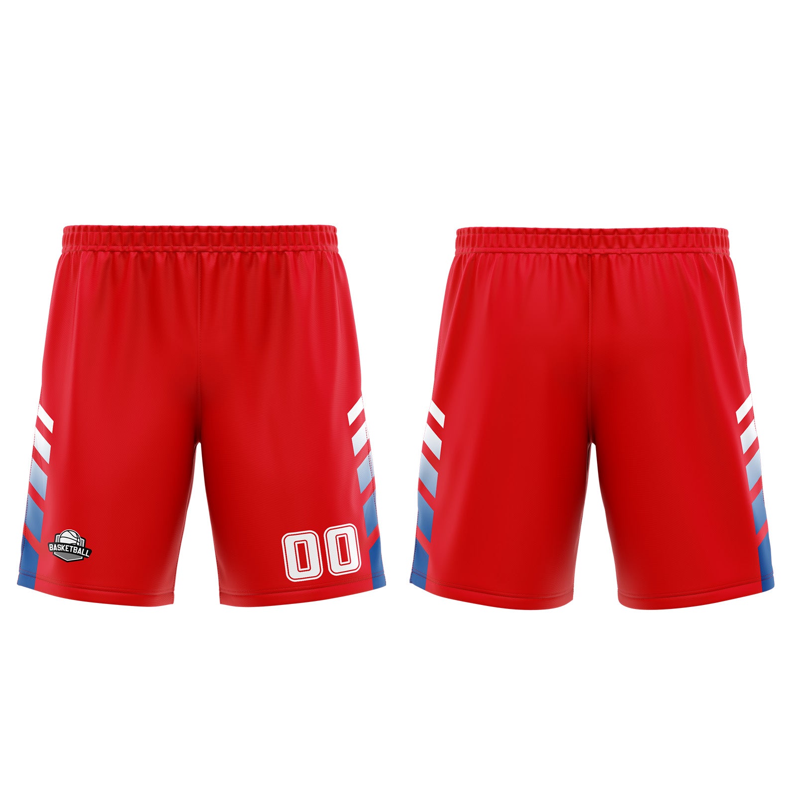 Uniforme de baloncesto personalizado rojo y azul con tu logotipo-nombre y número impresos