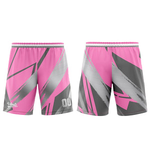 Uniforme de baloncesto rosa y gris personalizado con tu logotipo-nombre y número impresos