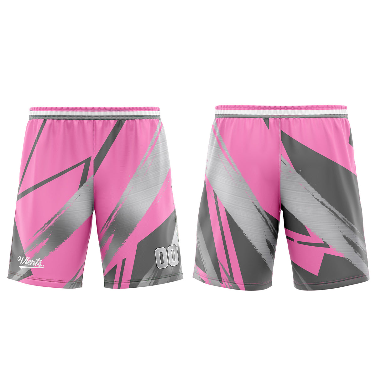 Uniforme de baloncesto rosa y gris personalizado con tu logotipo-nombre y número impresos