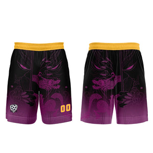 Conjunto personalizado de camiseta de uniforme morado y naranja para niños y adultos