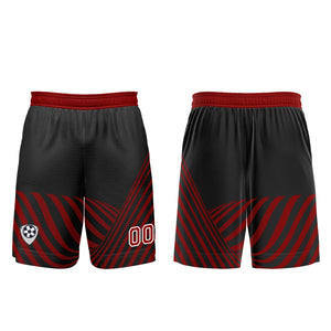Conjunto personalizado de camiseta de uniforme negra y roja para niños y adultos