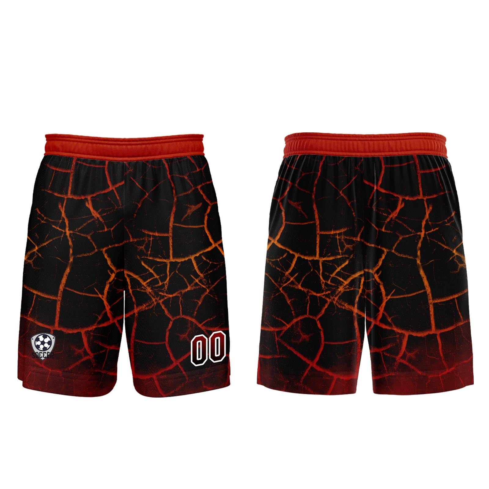Conjunto personalizado de camiseta de fútbol negra y roja para niños y adultos