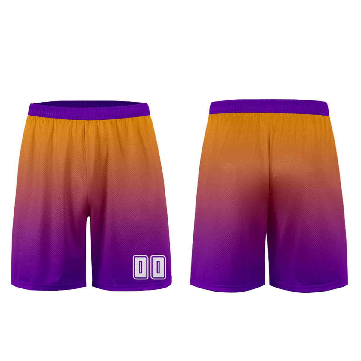 Conjunto personalizado de camiseta de uniforme naranja y morado para niños y adultos