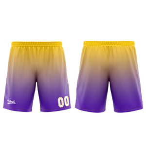 Uniforme de baloncesto personalizado en color morado y amarillo con tu logotipo-nombre y número impresos