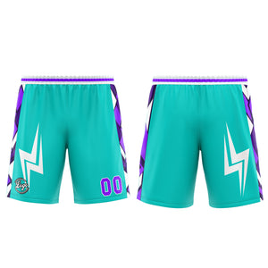 Uniforme de baloncesto personalizado color púrpura cian con tu logotipo-nombre y número impresos