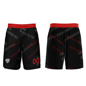 Conjunto personalizado de camiseta de fútbol negra y roja para niños y adultos