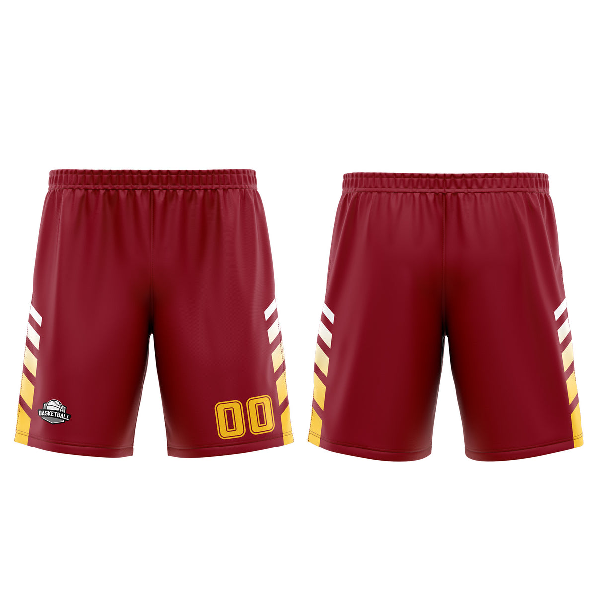 Uniforme de baloncesto personalizado rojo y amarillo con tu logotipo-nombre y número impresos