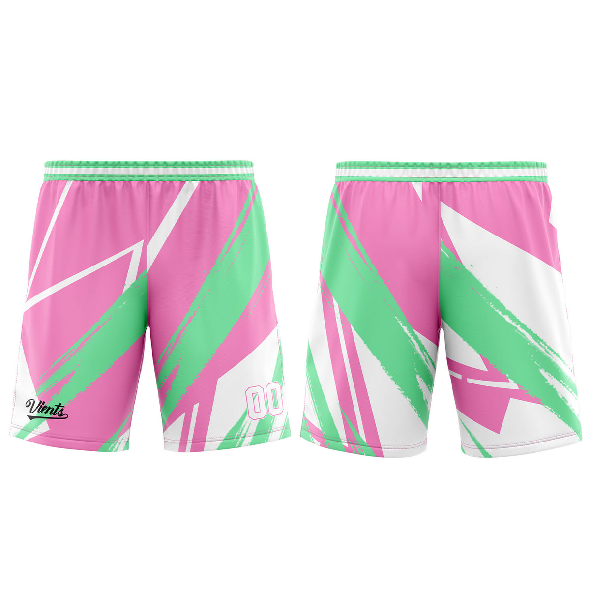 Uniforme de baloncesto rosa y verde personalizado con tu logotipo-nombre y número impresos