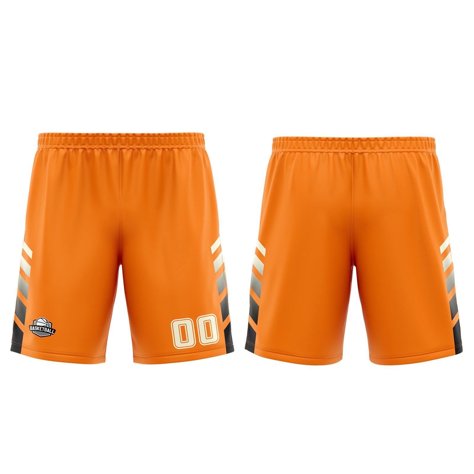 Uniforme de baloncesto personalizado color crema naranja con tu logotipo-nombre y número impresos