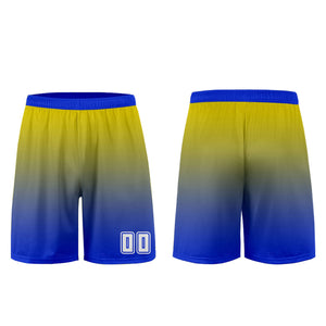 Conjunto personalizado de camiseta y uniforme amarillo y azul para niños y adultos