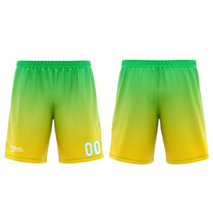 Uniforme de baloncesto personalizado amarillo y verde con tu logotipo-nombre y número impresos