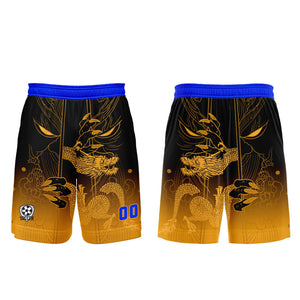 Conjunto personalizado de camiseta y uniforme amarillo y azul para niños y adultos