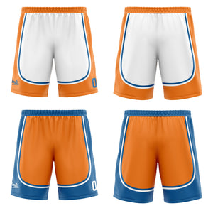 Traje de baloncesto reversible naranja y azul personalizado para adultos y niños
