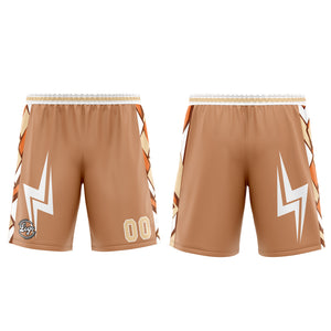 Uniforme de baloncesto personalizado en marrón y blanco con tu logotipo-nombre y número impresos