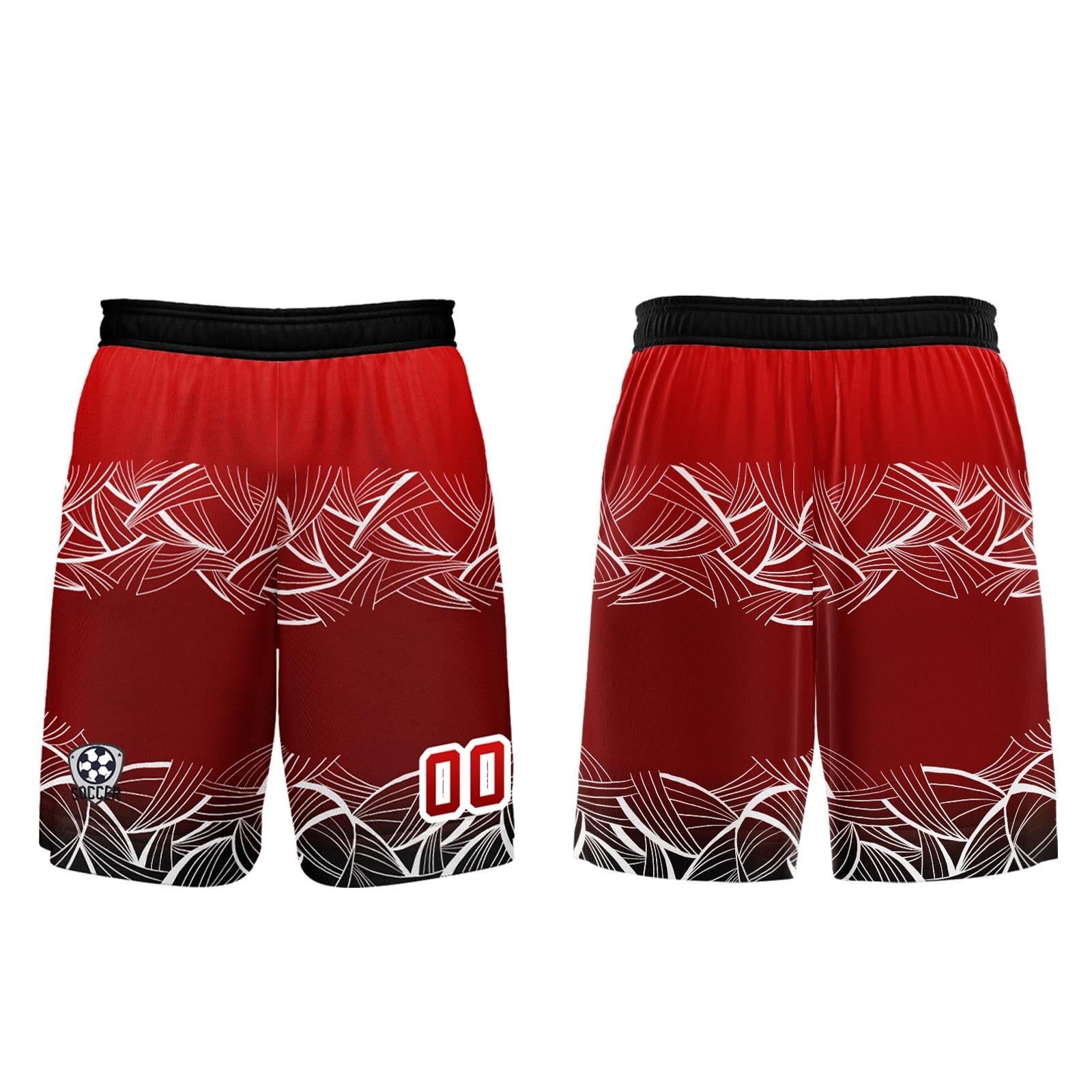 Conjunto personalizado de camiseta de fútbol roja para niños y adultos
