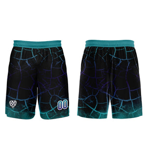 Conjunto personalizado de camiseta de fútbol negra y cian para niños y adultos