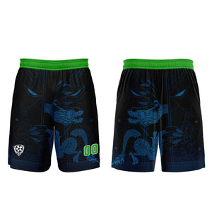 Conjunto personalizado de camiseta de uniforme azul y verde para niños y adultos