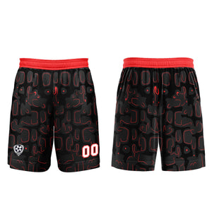 Conjunto personalizado de camiseta de fútbol negra y roja para niños y adultos