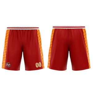 Uniforme de baloncesto personalizado rojo y naranja con tu logotipo-nombre y número impresos