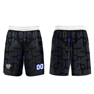 Conjunto personalizado de camiseta de fútbol negra y azul para niños y adultos