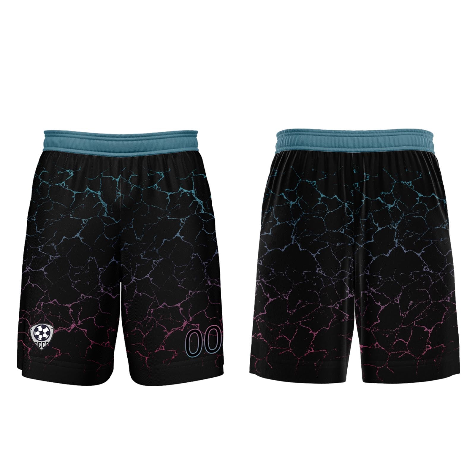 Conjunto personalizado de camiseta de fútbol negra y rosa para niños y adultos