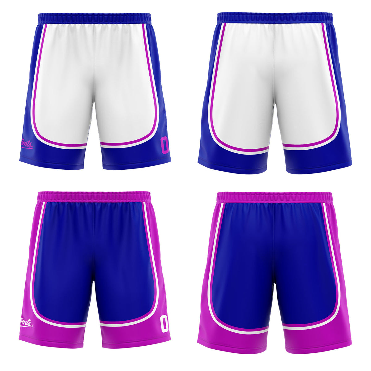Traje de baloncesto reversible azul y morado personalizado para adultos y niños