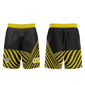 Conjunto personalizado de camiseta de uniforme negra y amarilla para niños y adultos