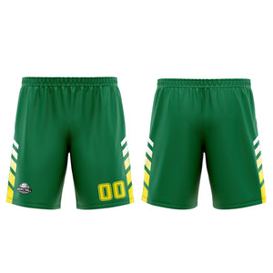Uniforme de baloncesto personalizado verde y amarillo con tu logotipo-nombre y número impresos