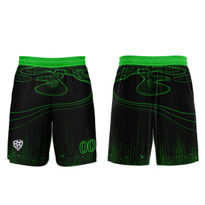 Conjunto personalizado de camiseta de fútbol negra y verde para niños y adultos
