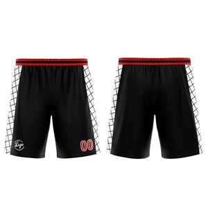 Uniforme de baloncesto personalizado en negro y rojo con tu logotipo-nombre y número impresos