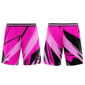 Uniforme de baloncesto rosa y negro personalizado con tu logotipo-nombre y número impresos