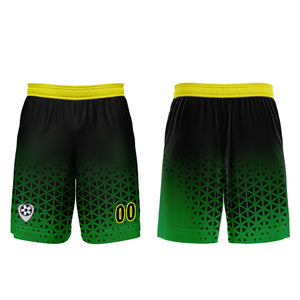 Conjunto personalizado de camiseta de uniforme verde y amarillo para niños y adultos