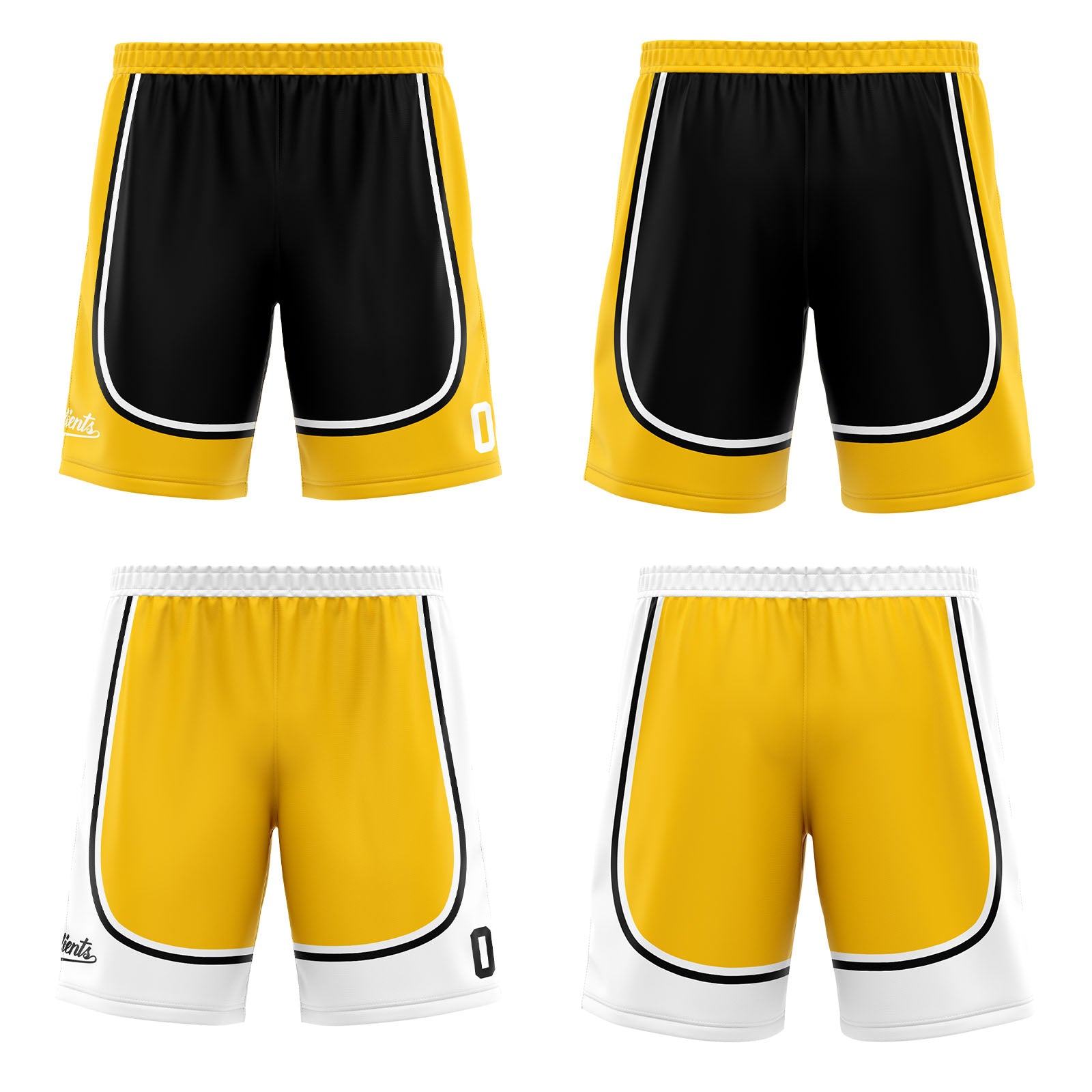 Traje de baloncesto reversible negro y amarillo personalizado para adultos y niños