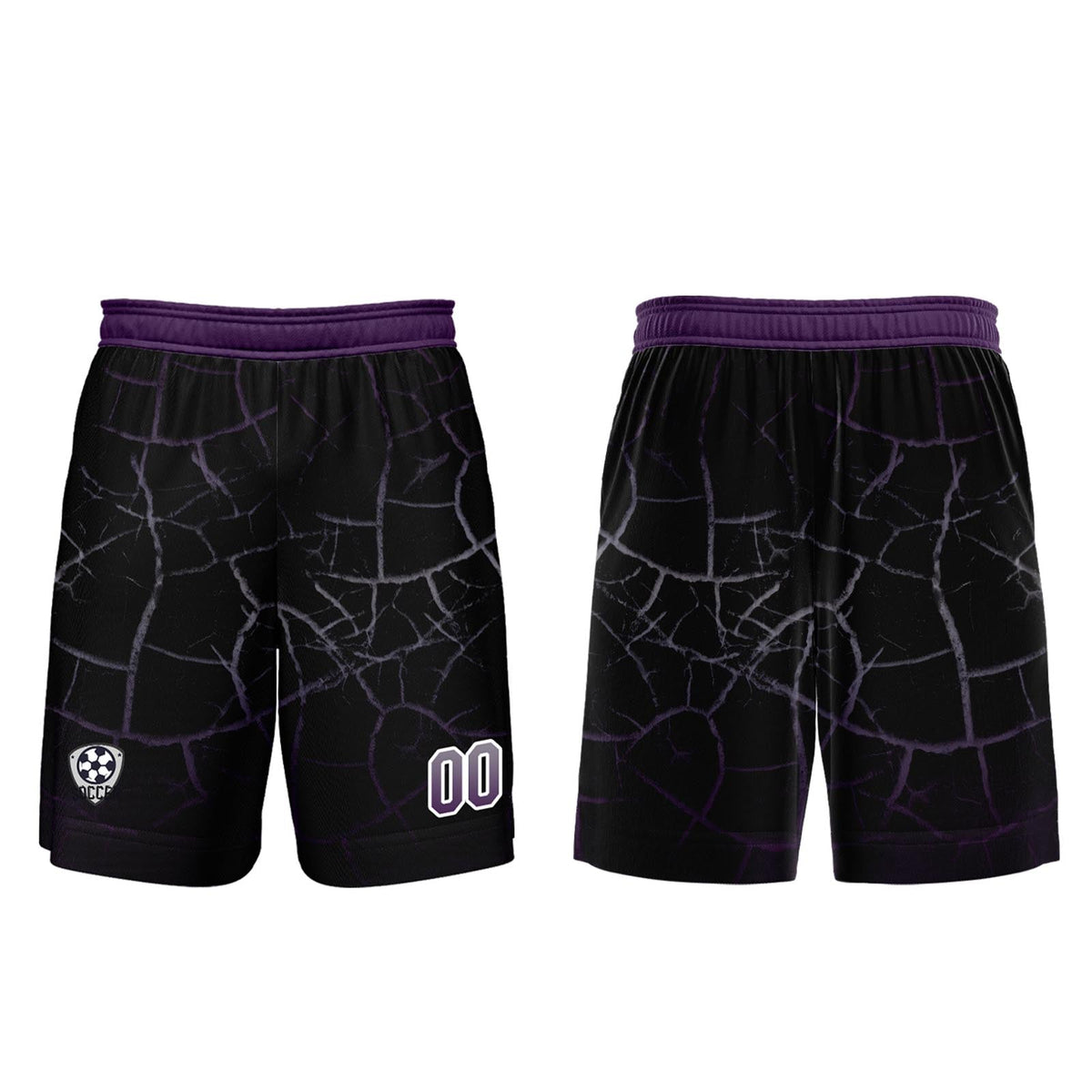 Conjunto personalizado de camiseta de fútbol negra y morada oscura para niños y adultos