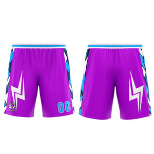 Uniforme de baloncesto personalizado en color morado y azul con tu logotipo-nombre y número impresos