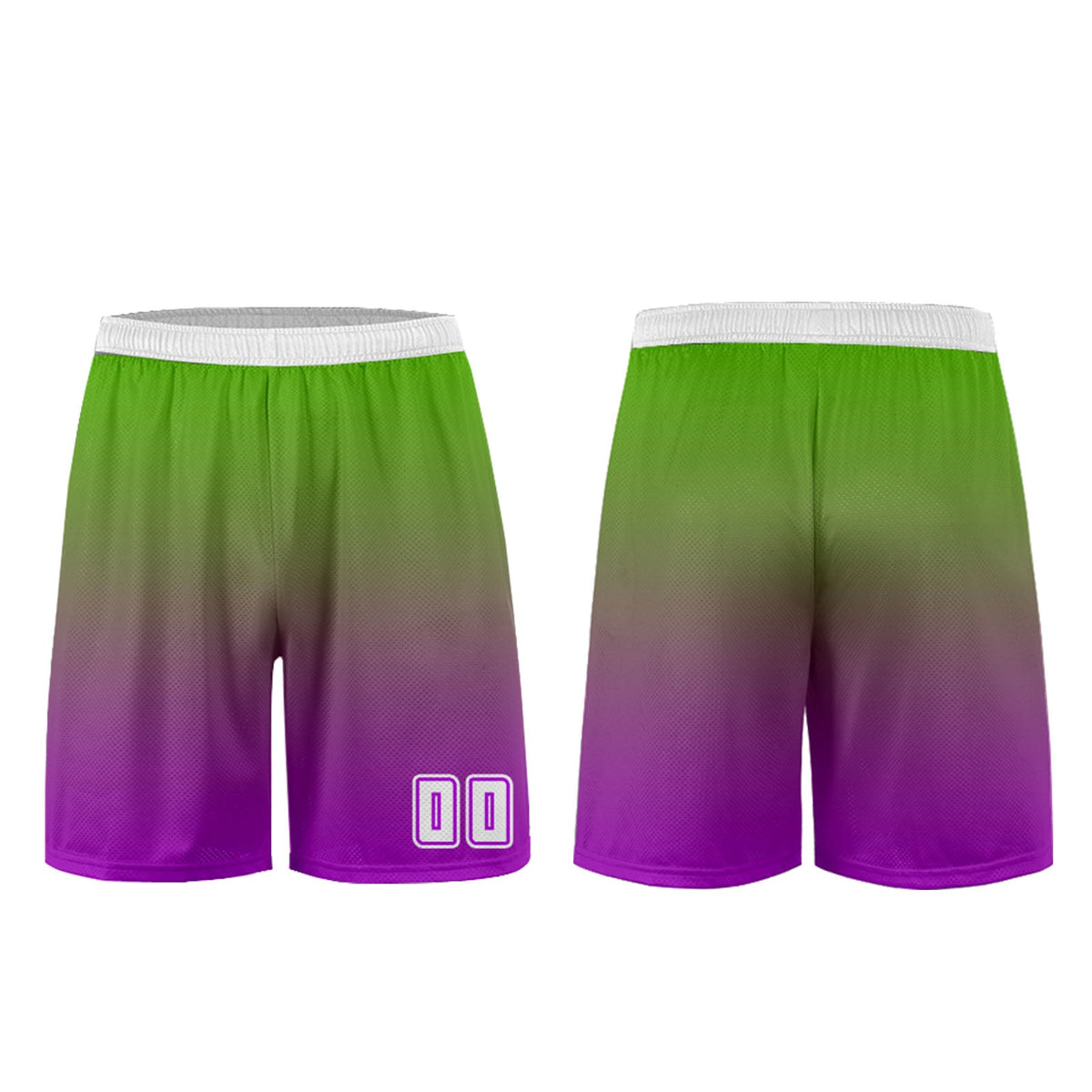 Conjunto personalizado de camiseta de uniforme verde y morado para niños y adultos