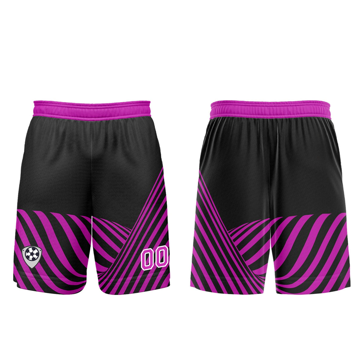 Conjunto personalizado de camiseta de uniforme negra y morada para niños y adultos
