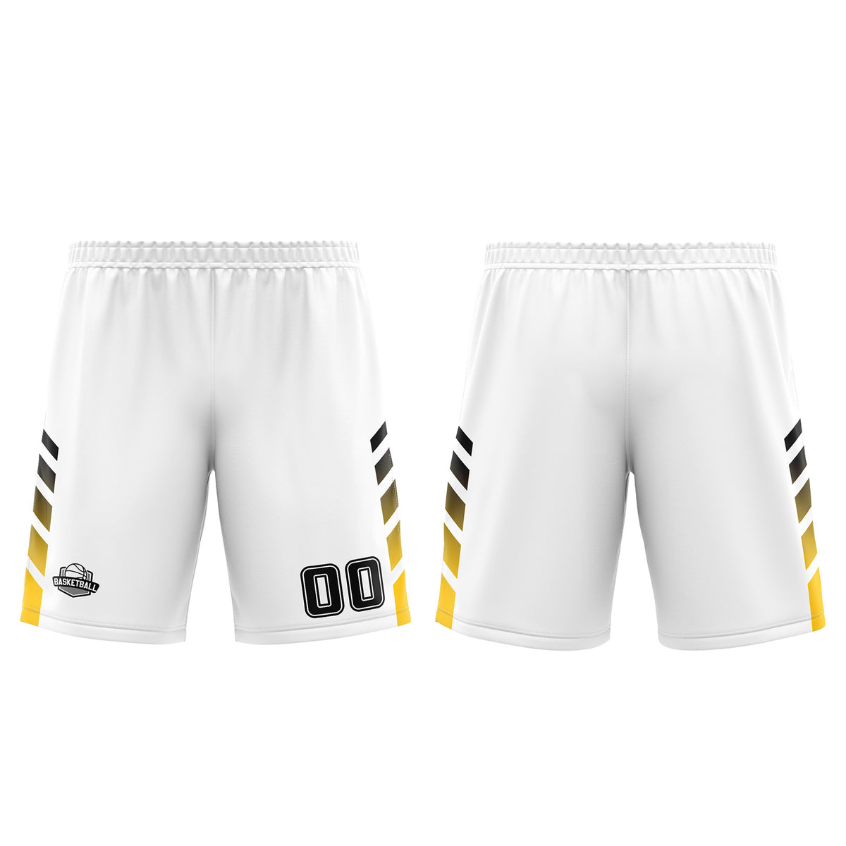 Uniforme de baloncesto personalizado blanco y amarillo con tu logotipo-nombre y número impresos