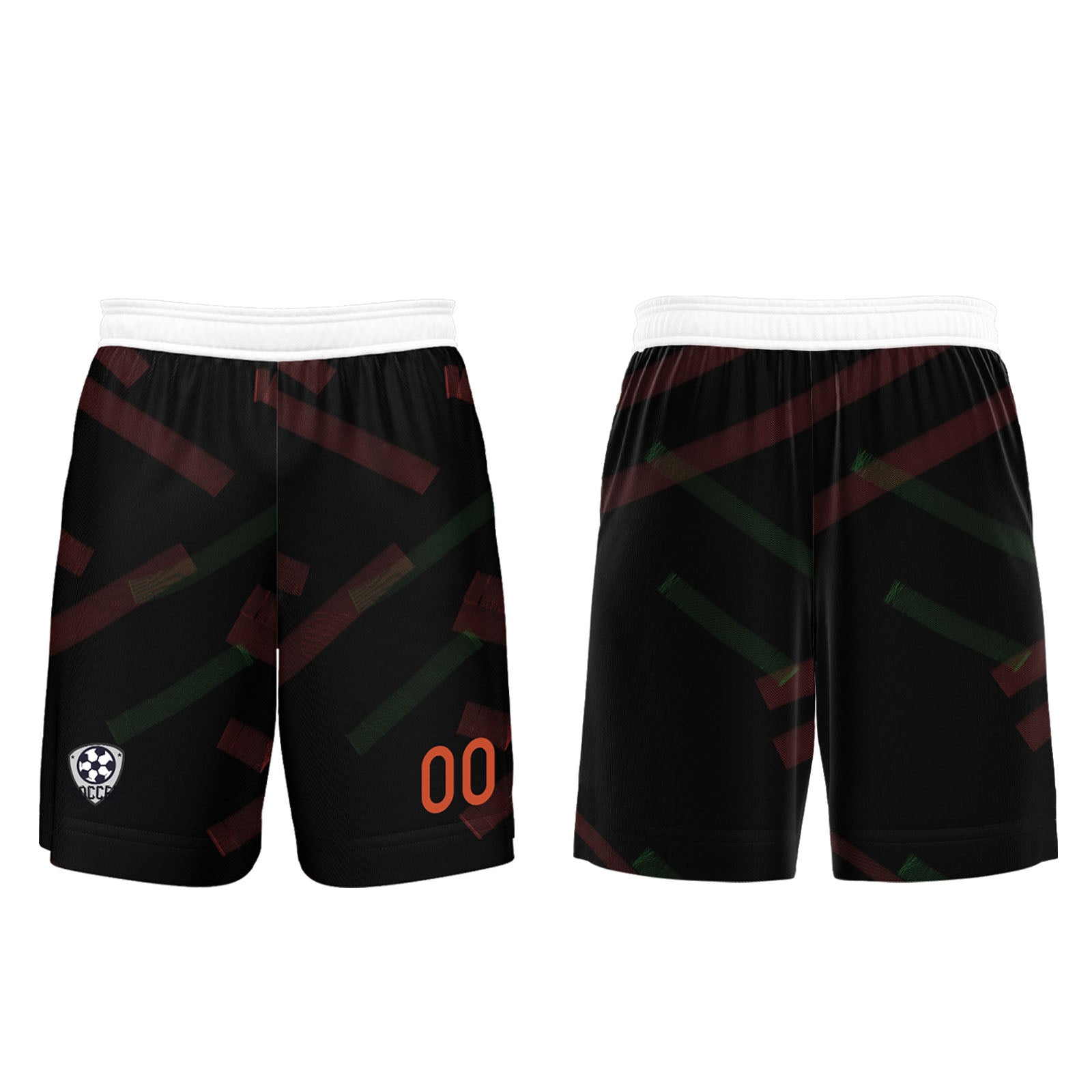 Conjunto personalizado de camiseta de fútbol negra & naranja y roja para niños y adultos
