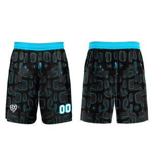 Conjunto personalizado de camiseta de fútbol negra & azul y cian para niños y adultos