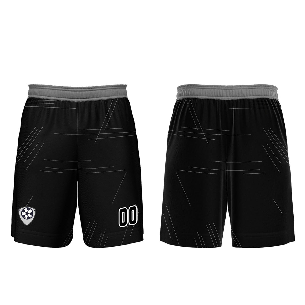 Conjunto personalizado de camiseta de uniforme negra y gris para niños y adultos