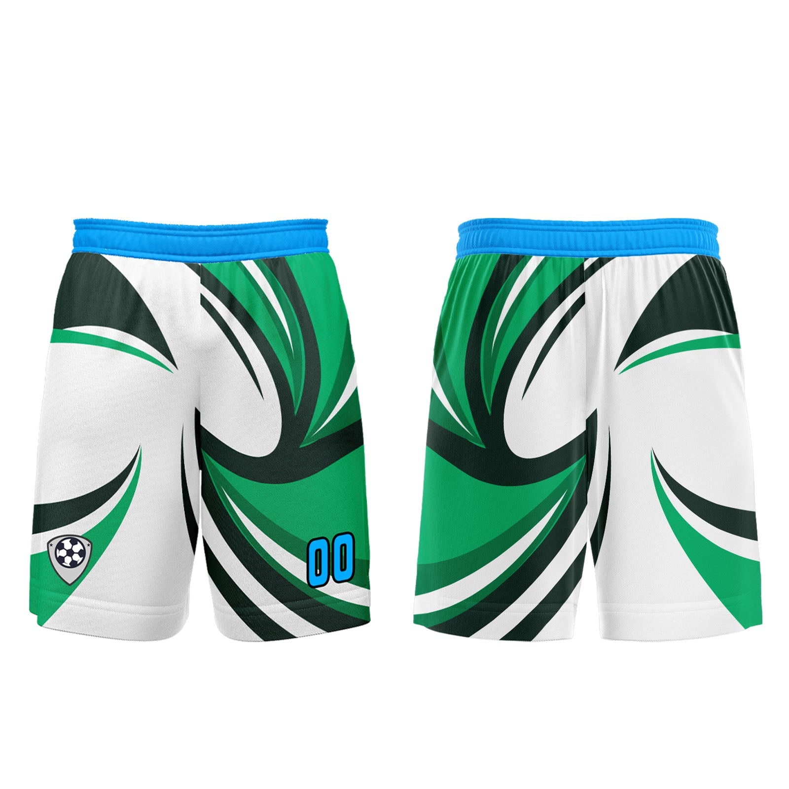 Conjunto personalizado de camiseta de uniforme blanca y verde para niños y adultos