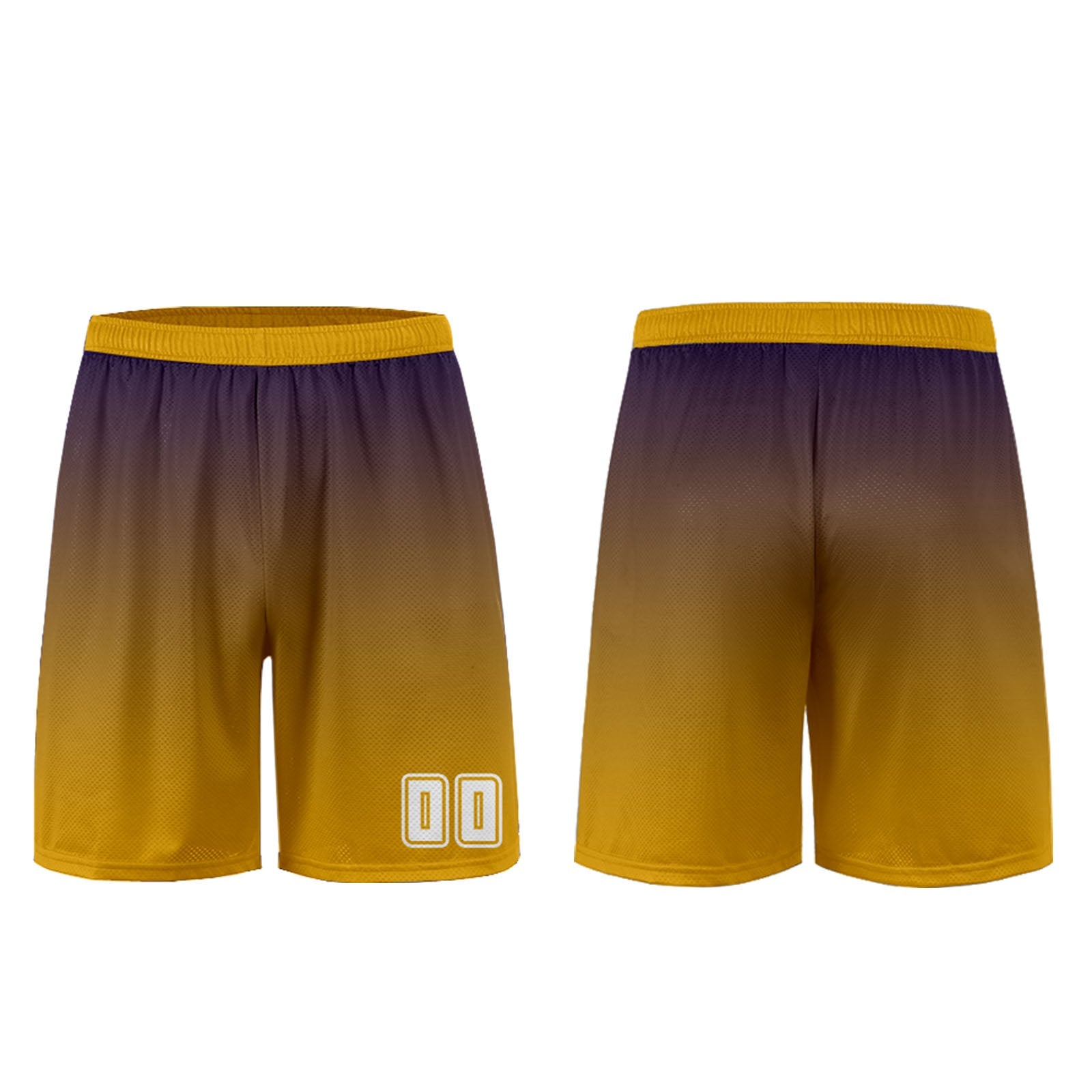 Conjunto personalizado de camiseta de uniforme morado oscuro y amarillo para niños y adultos
