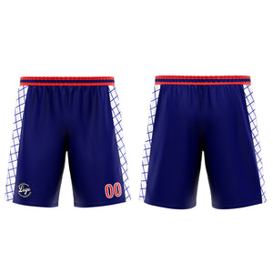 Uniforme de baloncesto personalizado azul marino y rojo con tu logotipo-nombre y número impresos
