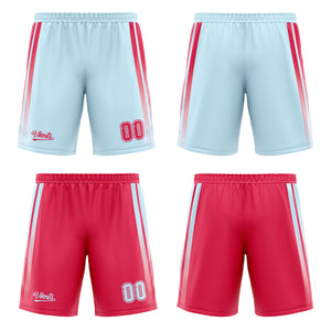 Traje de baloncesto reversible rojo claro personalizado para adultos y niños