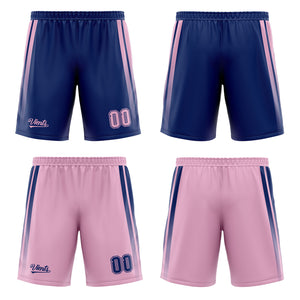 Traje de baloncesto reversible azul marino y rosa personalizado para adultos y niños