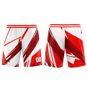 Uniforme de baloncesto personalizado rojo y blanco con tu logotipo-nombre y número impresos