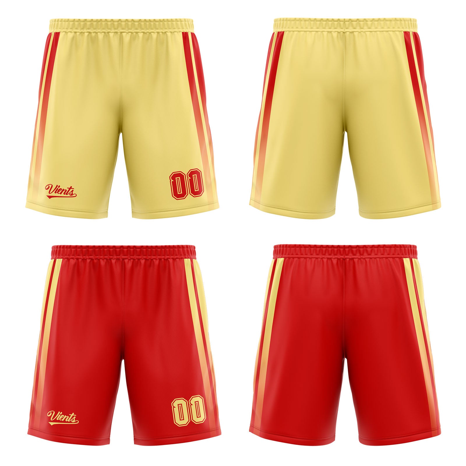Traje de baloncesto reversible rojo y amarillo personalizado para adultos y niños